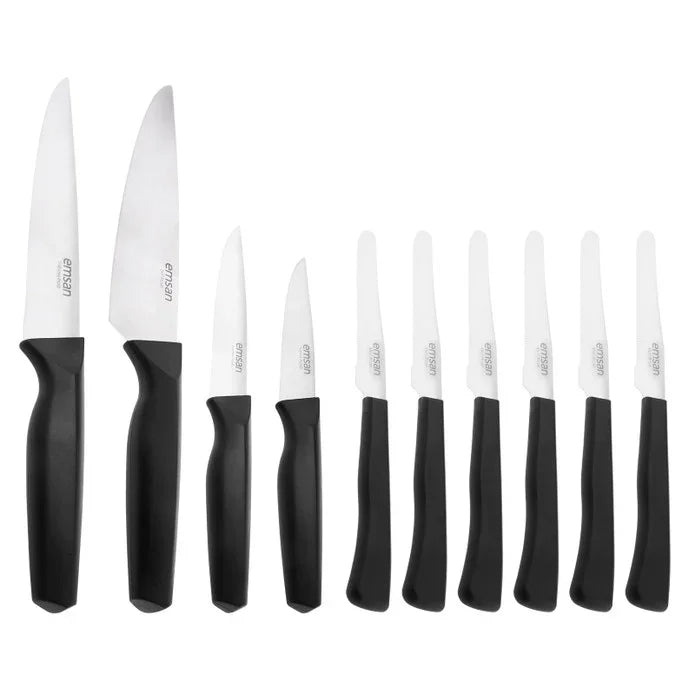 EMSAN KOBE (P) 10-PIECE KNIFE SET, BLACK - Emsan Jordan