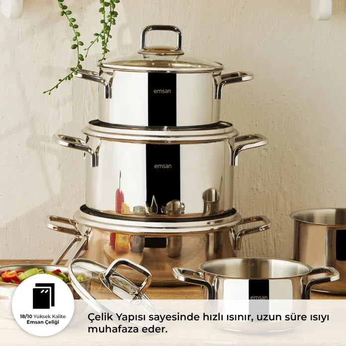 Emsan Cocinero 10-Piece Stainless Steel Dowry Set - Emsan Jordan