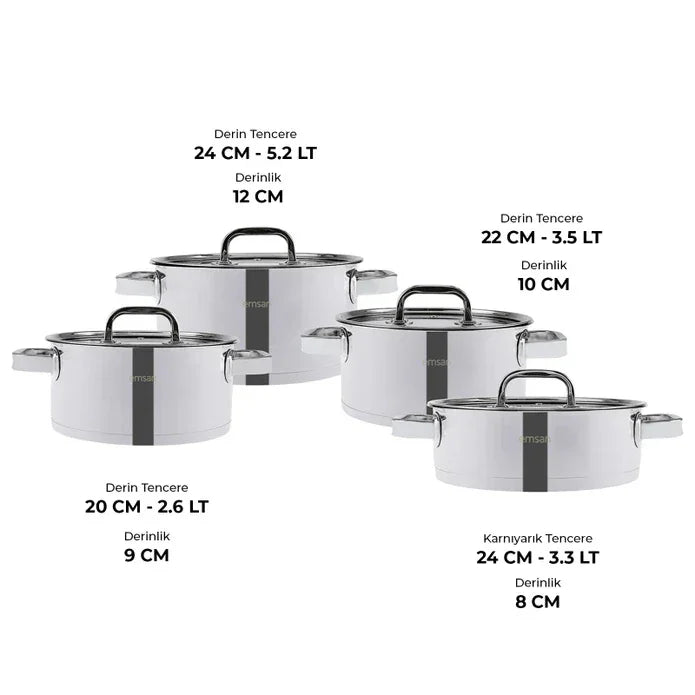 Emsan Mimosa 8-Piece Cookware Set - Emsan Jordan