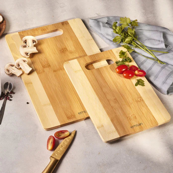 Emsan Bamboo Lupin 2-piece Cutting Board Set - Emsan Jordan