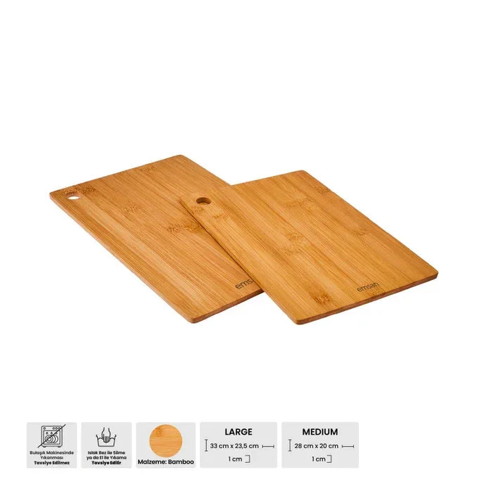 Emsan Bamboo Master Chop 2-Piece Cutting Board Set - Emsan Jordan