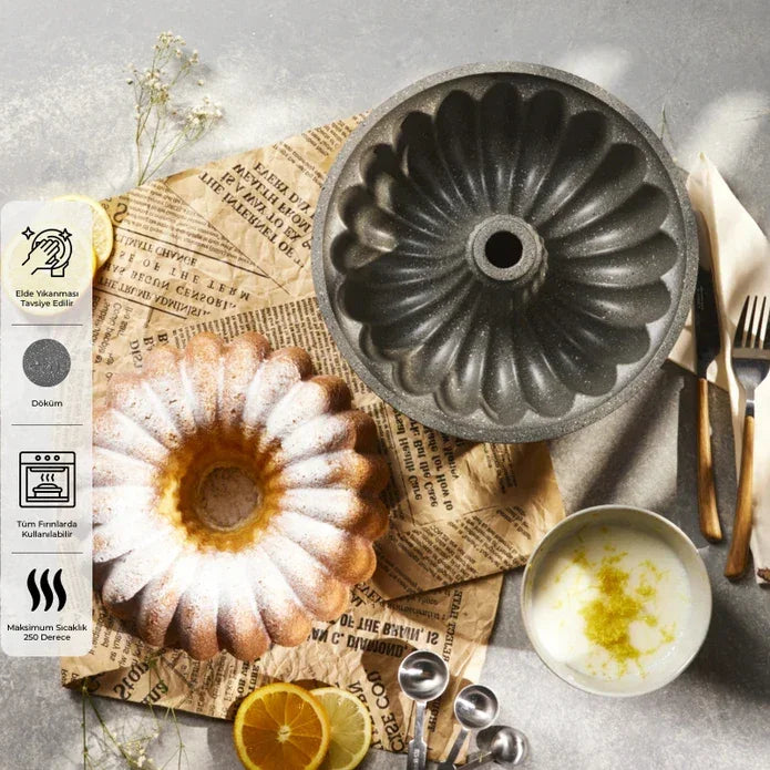 Emsan Arya Cast Cake Mold Grey 24 cm - Emsan Jordan