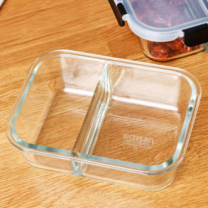 Emsan Twin 980 ml Borosilicate Storage Container - Emsan Jordan