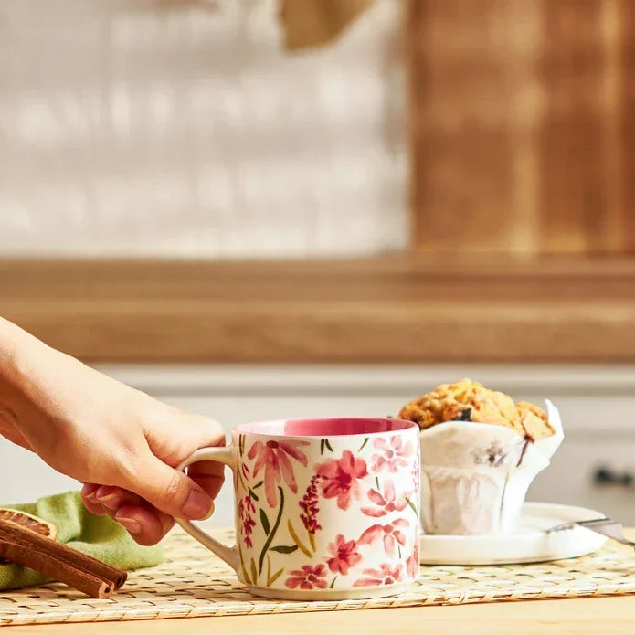 Emsan Peony New Bone Mug 406 ml Coral - Emsan Jordan