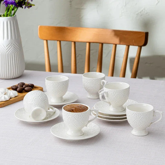 Istanbul Porcelain Hemdem 6-Person Coffee Cup Set 90 ml - Emsan Jordan