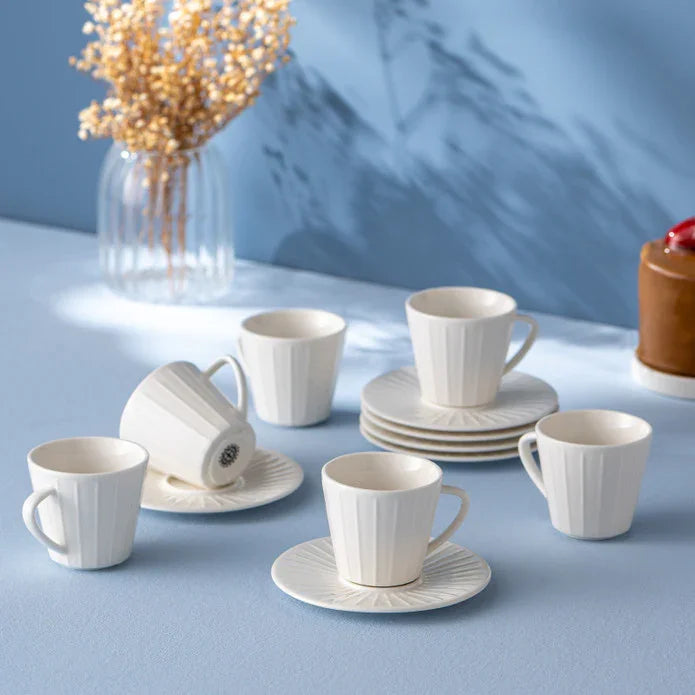 Istanbul Porcelain İzel 6-Piece Coffee Cup Set 90 ml - Emsan Jordan