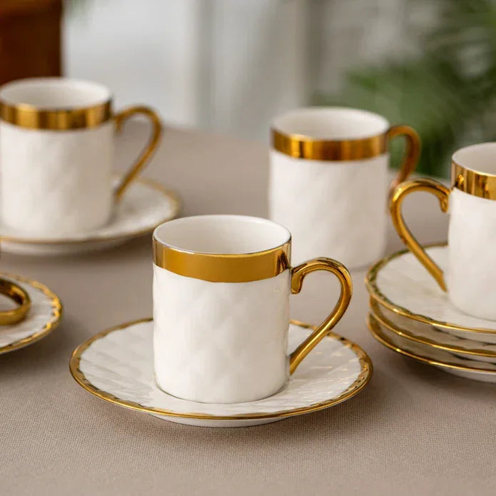 Istanbul Porcelain Asude 6-Person Coffee Cup Set 90 ml - Emsan Jordan