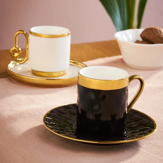 Istanbul Porcelain Bengi 6-Person Coffee Cup Set 90 ml - Emsan Jordan