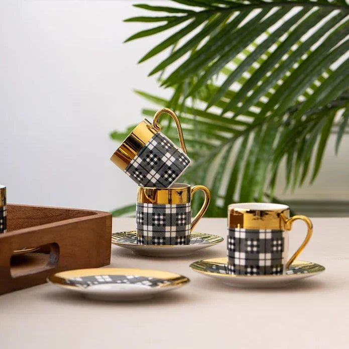 Istanbul Porcelain Deren 6-Piece Coffee Cup Set 90 ml - Emsan Jordan
