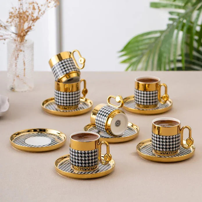 Istanbul Porcelain Hüma 6-Piece Coffee Cup Set 90 ml - Emsan Jordan