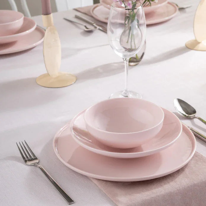 Istanbul Porcelain Sara 18-Piece 6-Person Dinner Set Pink - Emsan Jordan