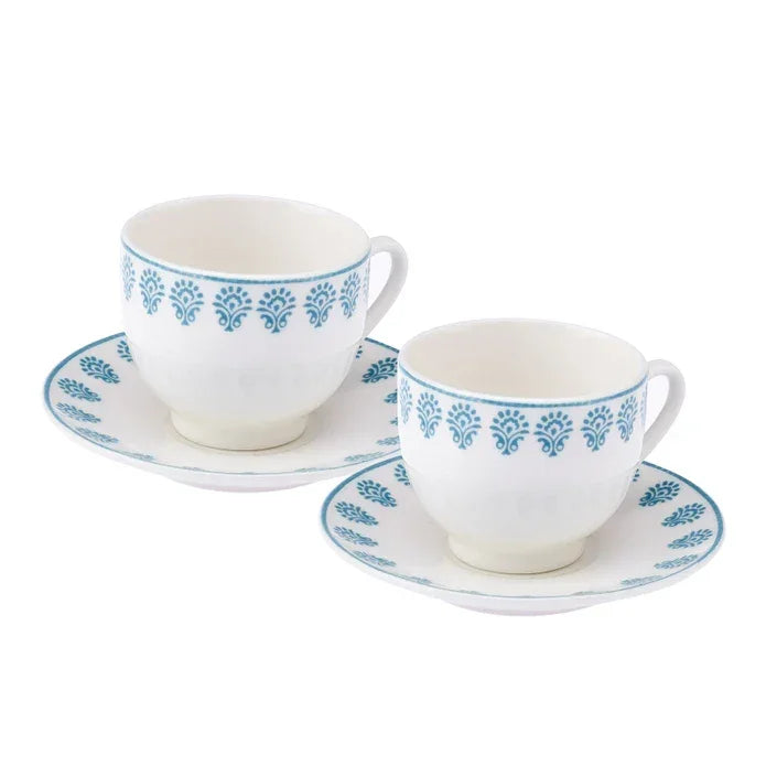 Emsan Sierra New Bone 2-Person Coffee Cup Set 90 ml Blue - Emsan Jordan