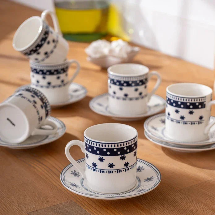 Emsan Ethnic Mix New Bone 6-Person Coffee Cup Set 90 ml - Emsan Jordan