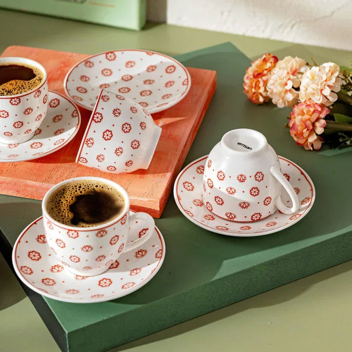 Emsan Nuit New Bone 6-Person Coffee Cup Set 90 ml - Emsan Jordan