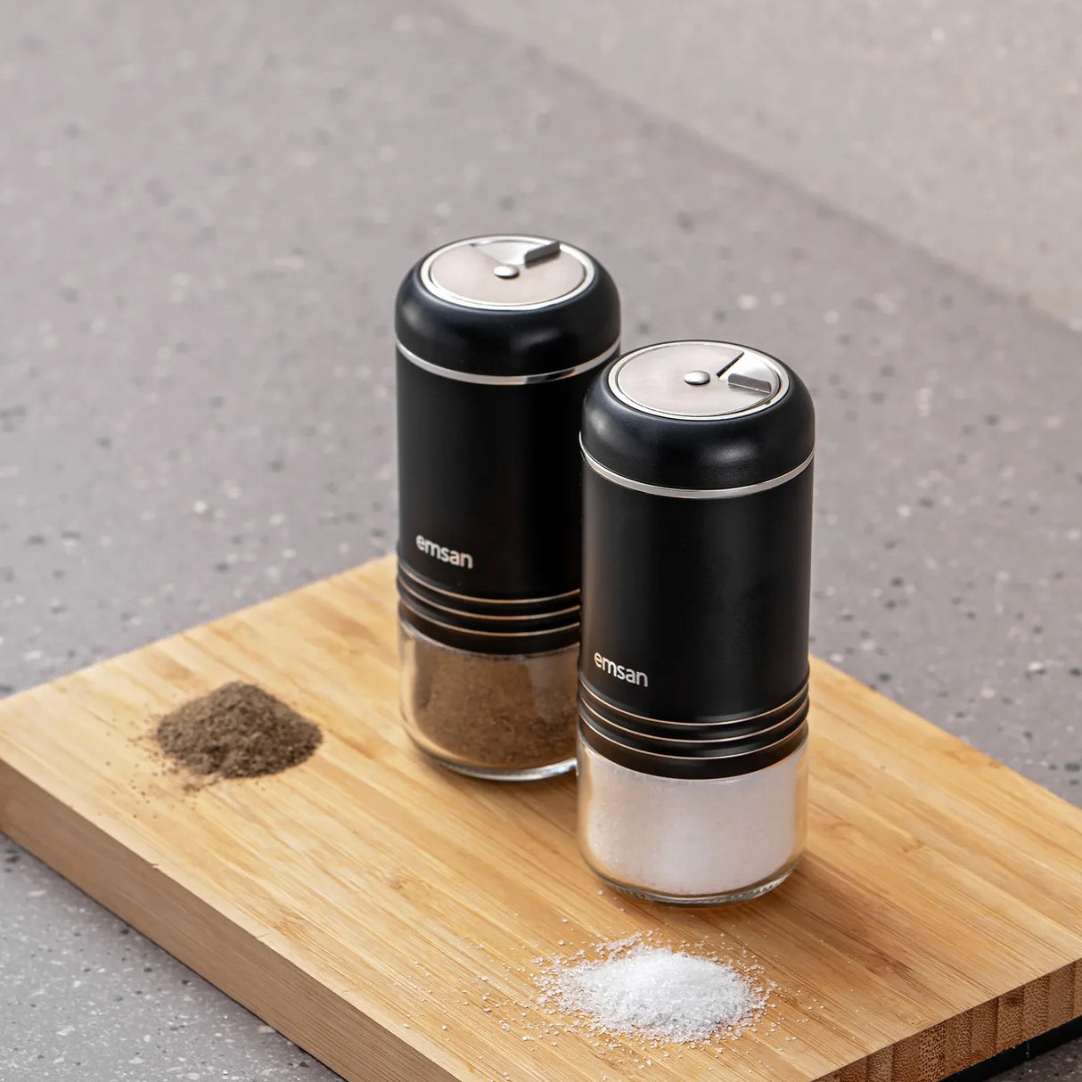 Emsan Moko Spice Jar Set – Black - Emsan Jordan