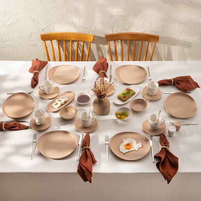 Istanbul Porcelain Belin 32-Piece Breakfast Set for 6 People - Emsan Jordan