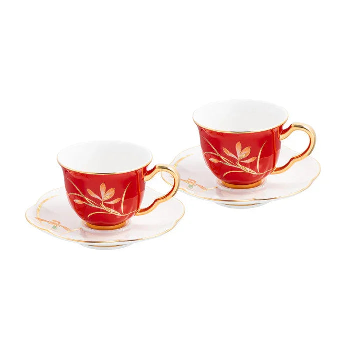 Istanbul Porcelain Berin 2-Person Coffee Cup Set Red 90 ml - Emsan Jordan