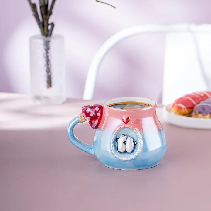 Istanbul Porcelain Penguin Mug 400 ML Blue - Emsan Jordan