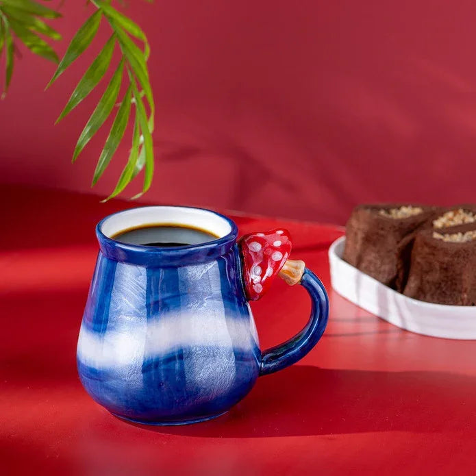 Istanbul Porcelain Tropical Mug 400 ML Navy Blue - Emsan Jordan