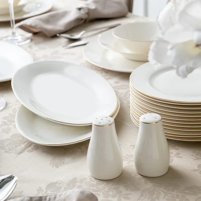 Emsan New Bone Frezya 56-Piece 12-Person Round Dinner Set Gold - Emsan Jordan