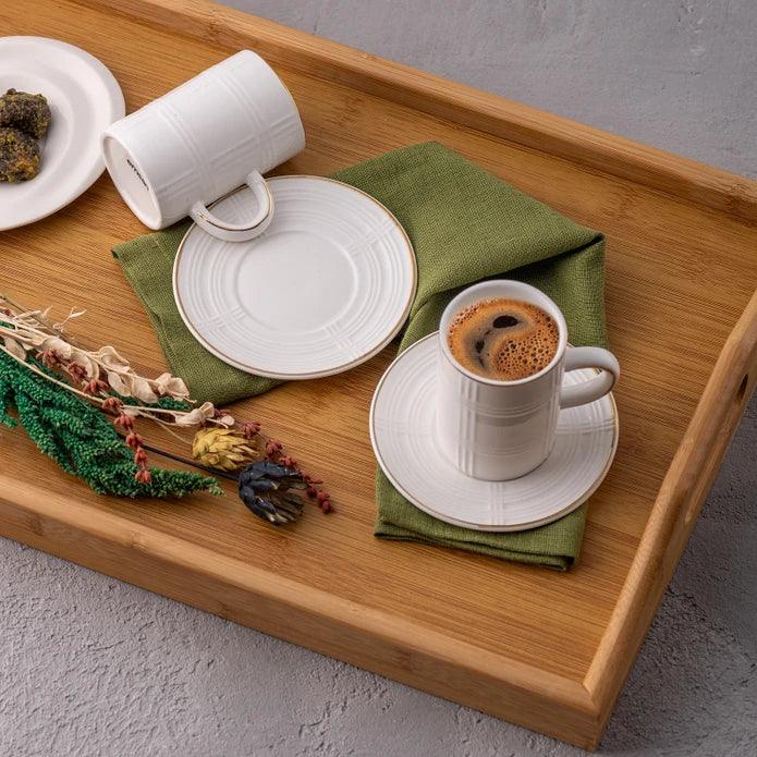 Emsan Ekose Pattern Double Coffee Cup 150 cc Gold - Emsan Jordan