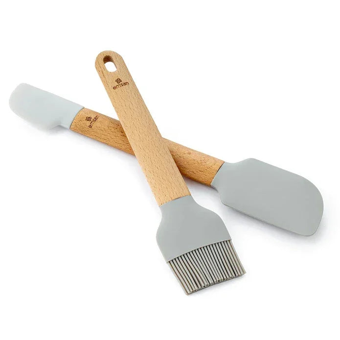 Emsan Soft Silicone Brush and Spatula Set - Emsan Jordan