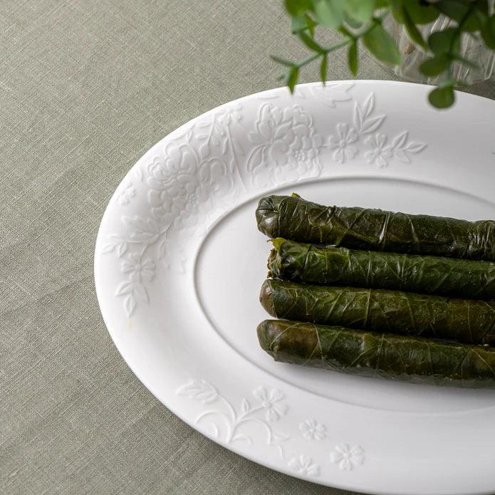 Istanbul Porcelain Magnolia Canoe Plate 25 cm - Emsan Jordan