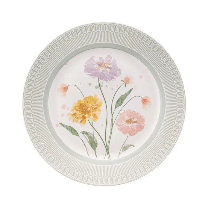 Emsan New Bone Poppy 28-Piece Round Dinner Set for 6 People - Emsan Jordan