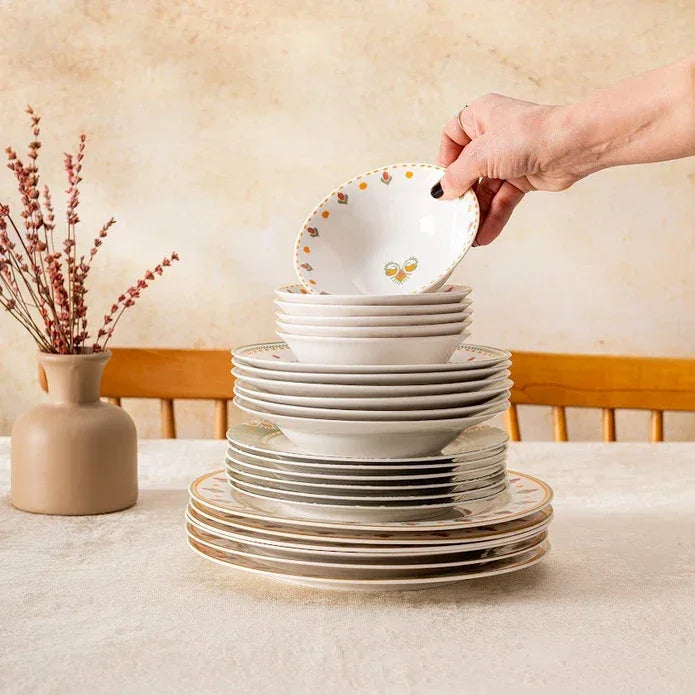 Emsan New Bone Ethnic 24-Piece Round Dinner Set for 6 People - Emsan Jordan