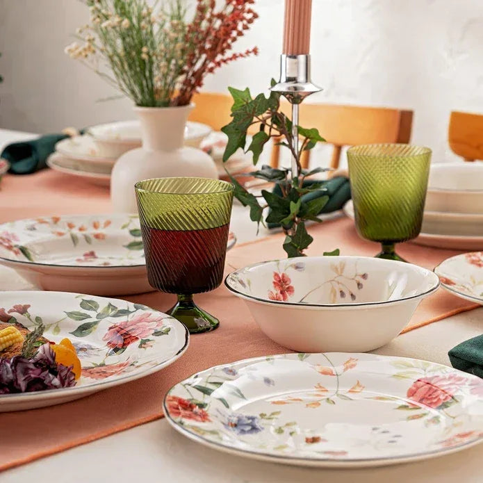 Istanbul Porcelain Heybeli 24-Piece Dinner Set for 6 People - Emsan Jordan