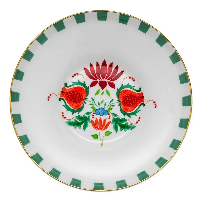 Istanbul Porcelain Nar Fine Bone Deep Plate Green 22 cm - Emsan Jordan