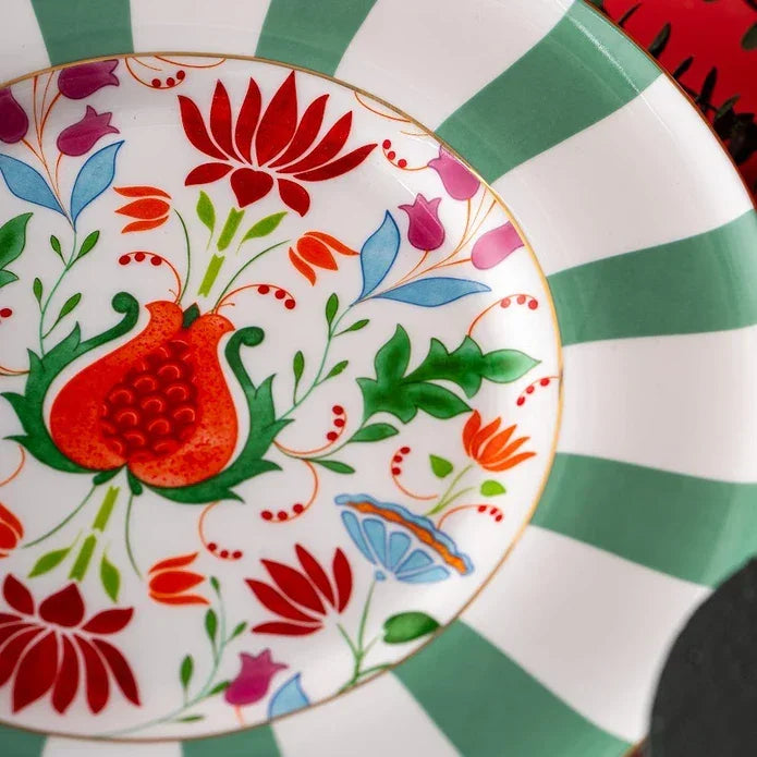 Istanbul Porcelain Nar Fine Bone Serving Plate Green – 27 cm - Emsan Jordan