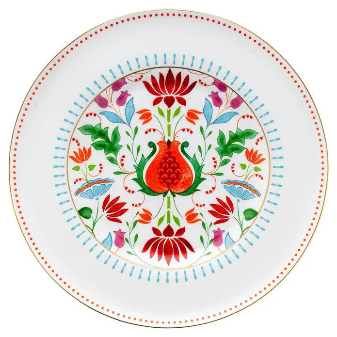 Istanbul Porcelain Nar Fine Bone Serving Plate Blue – 27 cm - Emsan Jordan