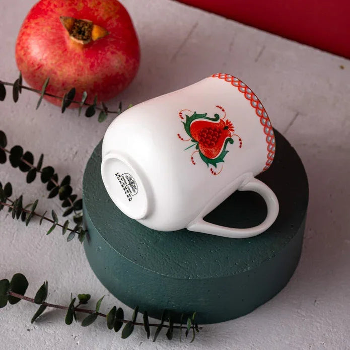 Istanbul Porcelain Nar New Bone Mug Green 250 ml - Emsan Jordan