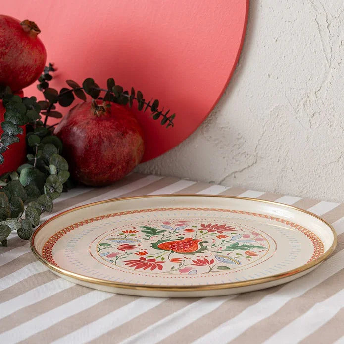 Emsan Nar Enamel Serving Plate 26 cm - Emsan Jordan