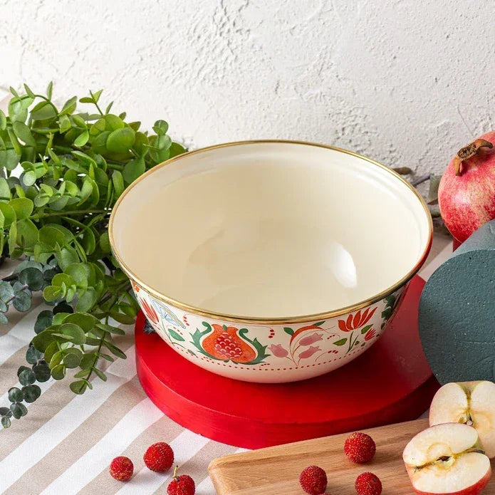 Emsan Nar Enamel Salad Bowl 22 cm - Emsan Jordan