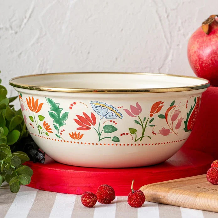 Emsan Nar Enamel Salad Bowl 22 cm - Emsan Jordan