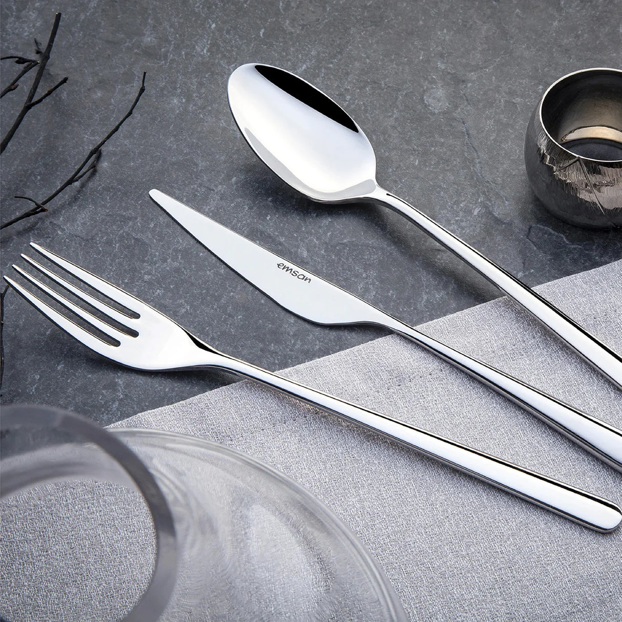 Emsan Elegance Bello 84-Piece Cutlery Set for 12 People – Luxury Boxed - Emsan Jordan