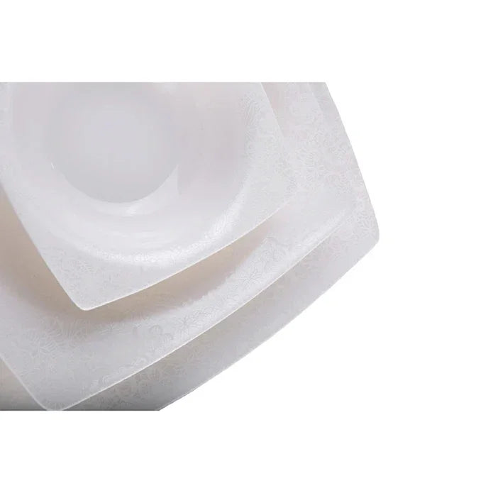 Emsan Fine Bone Meyra 61-Piece 12-Person Square Dinner Set - Emsan Jordan