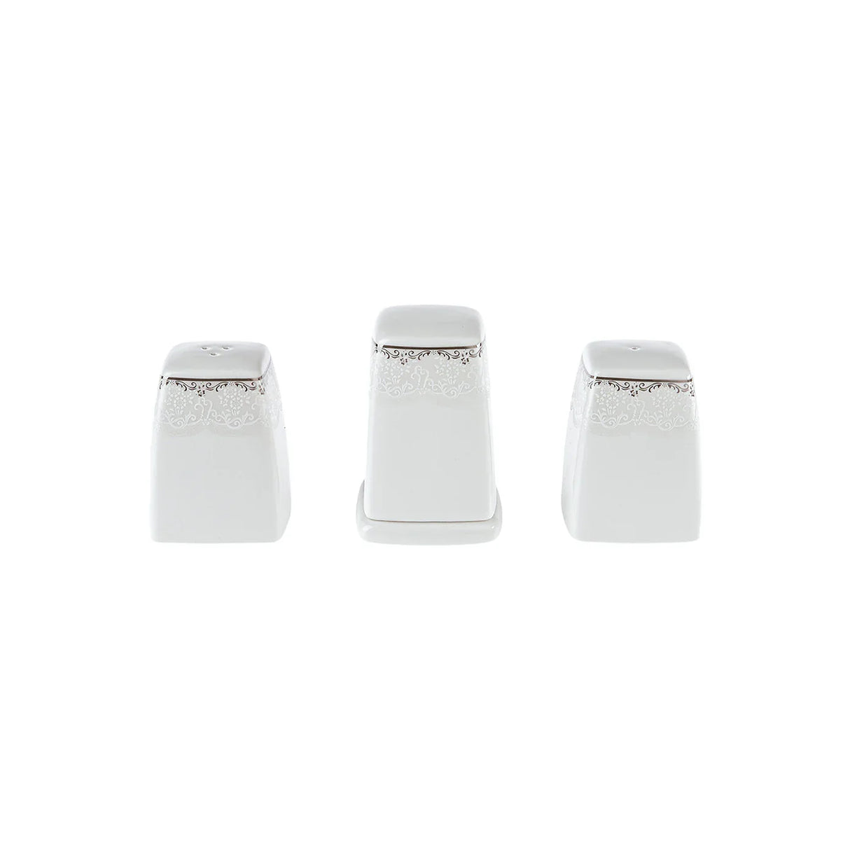 Emsan Fine Bone Yeni Lotus 61-Piece 12-Person Square Dinner Set - Emsan Jordan