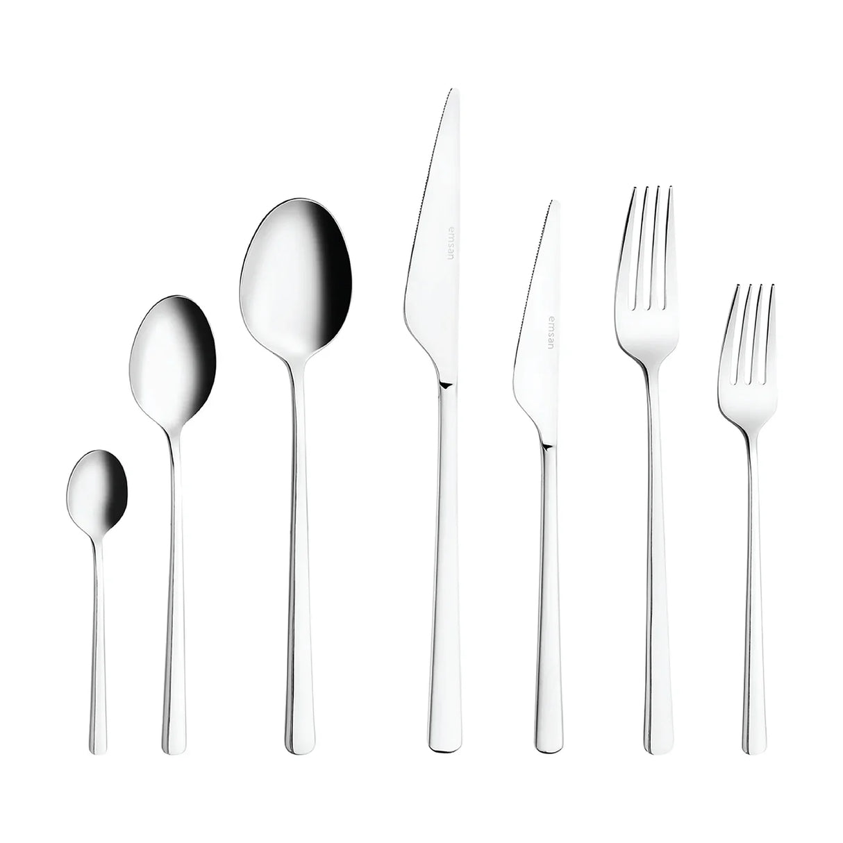 Emsan Ladin 84-Piece 12-Person Fork, Spoon, and Knife Set, Boxed - Emsan Jordan