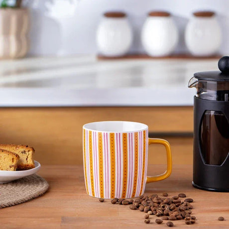 Emsan Striped New Bone Mug 350 ml Orange - Emsan Jordan