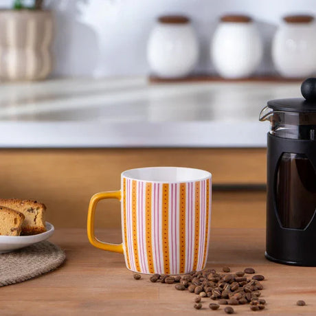 Emsan Striped New Bone Mug 350 ml Orange - Emsan Jordan