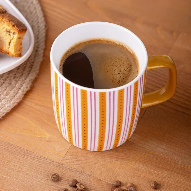 Emsan Striped New Bone Mug 350 ml Orange - Emsan Jordan