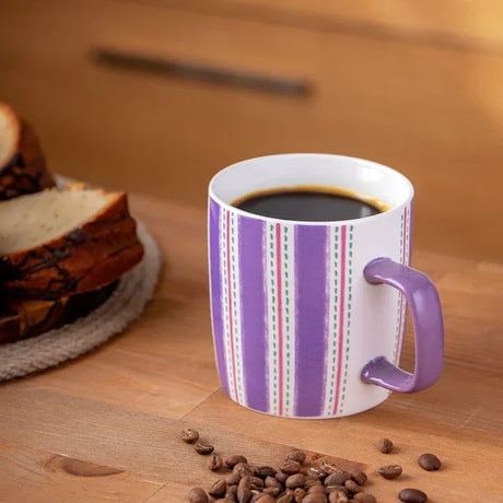 Emsan Striped New Bone Mug 350 ml Purple - Emsan Jordan