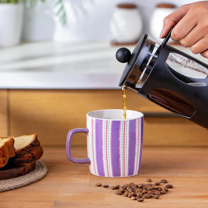 Emsan Striped New Bone Mug 350 ml Purple - Emsan Jordan