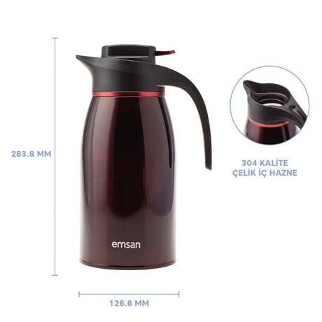 Emsan Gama Burgundy Thermos – 2 Liters - Emsan Jordan