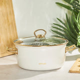 Emsan Nostalji Enamel Cream Frying Pot - Emsan Jordan