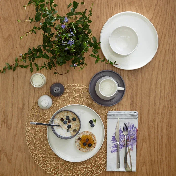 Emsan Parla 32-Piece Breakfast Set for 6 People, Gray and White - Emsan Jordan