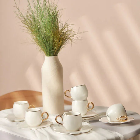 Emsan Beyoğlu 6-Person Porcelain Coffee Cup Set 80 ml - Emsan Jordan